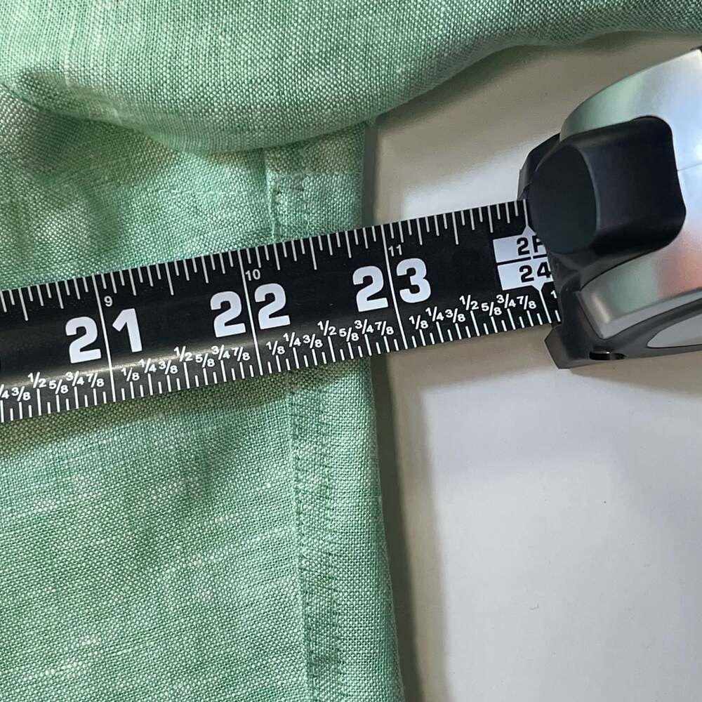 UNTUCKit Men's Large Slim Fit Long Sleeve 100% Linen Button-Up Shirt in Green - Picture 7 of 8
